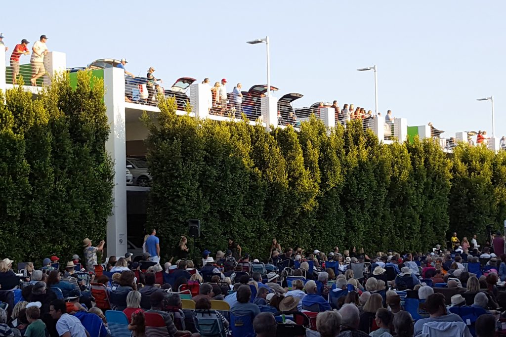 Concerts on the Green in 2016. Tailgaters can be seen on the top level of the parking garage.  — NB Indy file photo ©