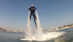 A jetpack user in Newport Harbor. — NB Indy file photo ©