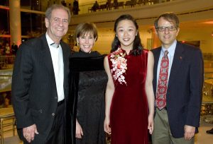 (left to right) Doug Freeman, Lynn Freeman, Pianist Fei-Fei Dong, and Walter Stahr