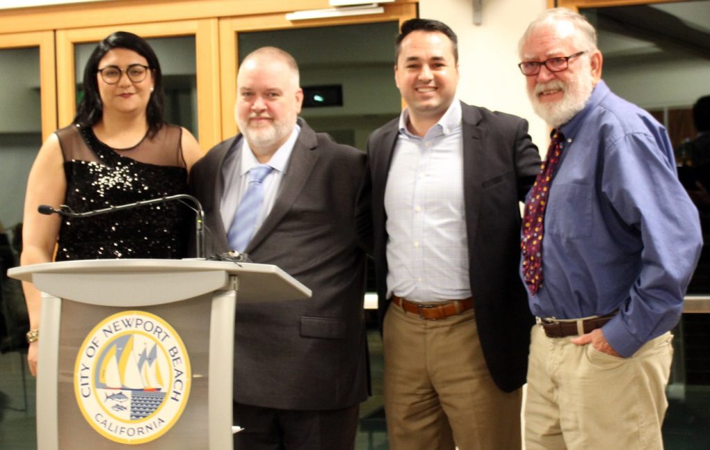 (left to right) Deaf United Ambassador Elinor Goldberg, Deaf United CEO Lamar Stewart, Mayor Kevin Muldoon, and deaf actor Gregg Brooks. — Photo by Victoria Kertz ©