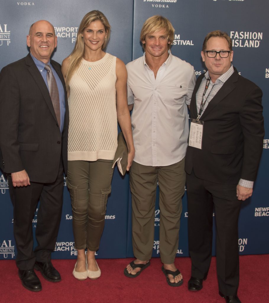 NB Film Fest co-founder and CEO Gregg Schwenk, Laird Hamilton, Gabby Reece, NB Film Fest co-founder and Director of Marketing Todd Quartararo / photo by Chuck Weinberg