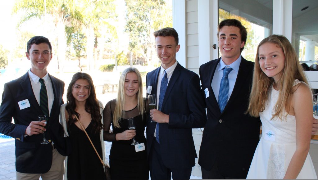 (left to right) Jake Marlo, Isabelle Deckey, Kate Briggs, Jake Elisius, Jake Bashore, and Stephanie Beder at the Etiquette Dinner. — Photo by Nina Elisius and Lisa Morsey ©