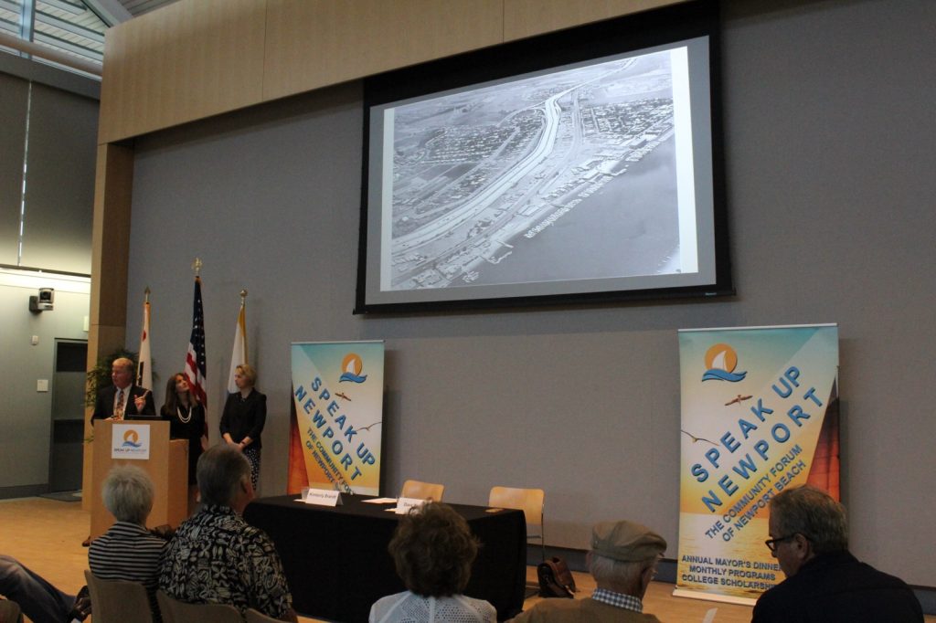 Newport Beach Public Works Director Dave Webb talks about the history of Mariners' Mile. — Photo by Victoria Kertz ©