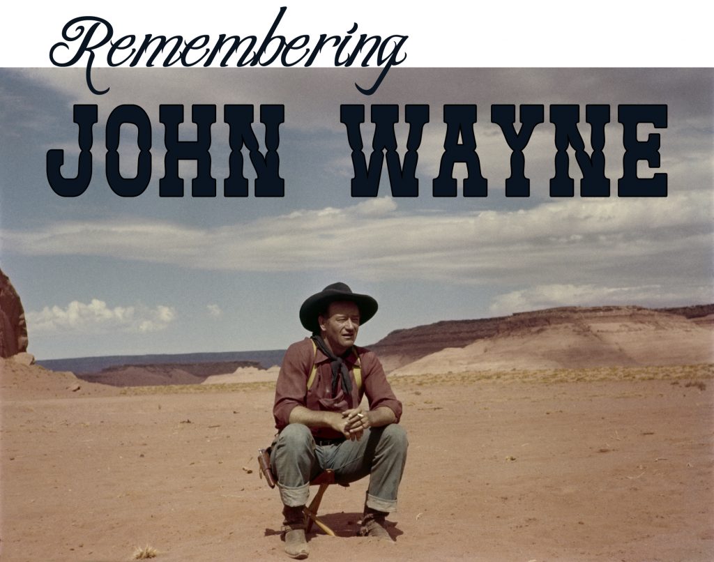 John Wayne on a movie set. — Photo by John R. Hamilton/courtesy John Wayne Enterprises ©