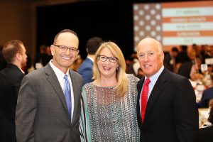 Allen Staff, market president and region executive for Bank of America; Shelley Hoss, president of Orange County Community Foundation (OCCF); Patrick S. Donahue, chairman and chief executive officer of Donahue Schriber Realty Group.