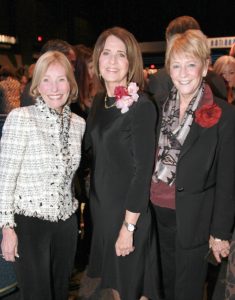 2016 Outstanding Philanthropist Sandra Jackson (center) with 2013 Outstanding Philanthropist Victoria Collins of Newport Beach (left) and Balboa Island resident Shirley Pepys (right)