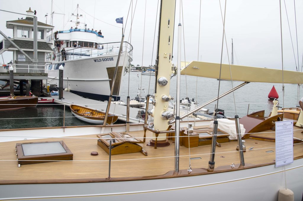 A boat on display at a previous Newport Beach Wooden Boat Festival. — NB Indy staff photo ©