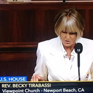 Becky Tirabassi, Newport Beach pastor