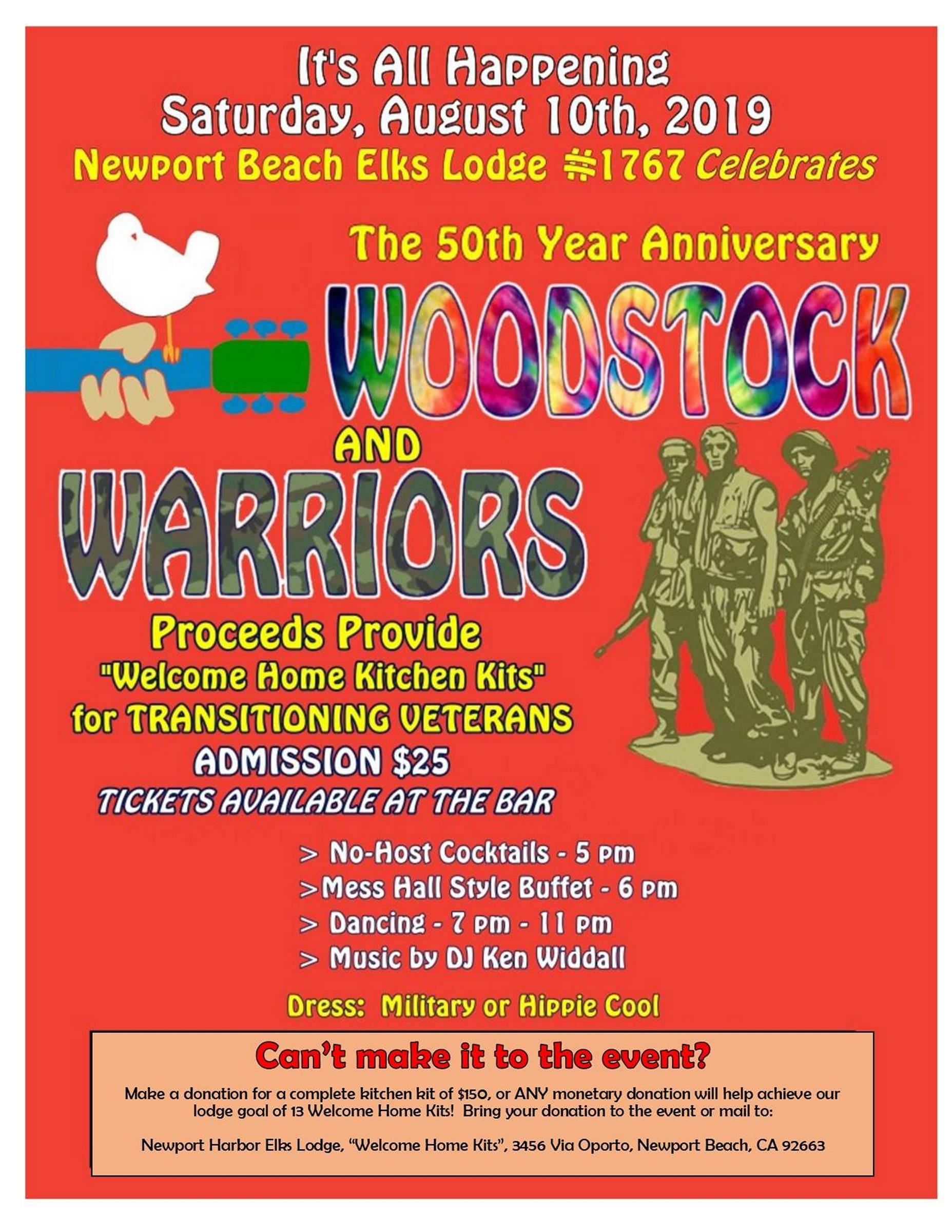 Newport Harbor Elks Host ‘Woodstock & Warriors’ to Support Homeless
