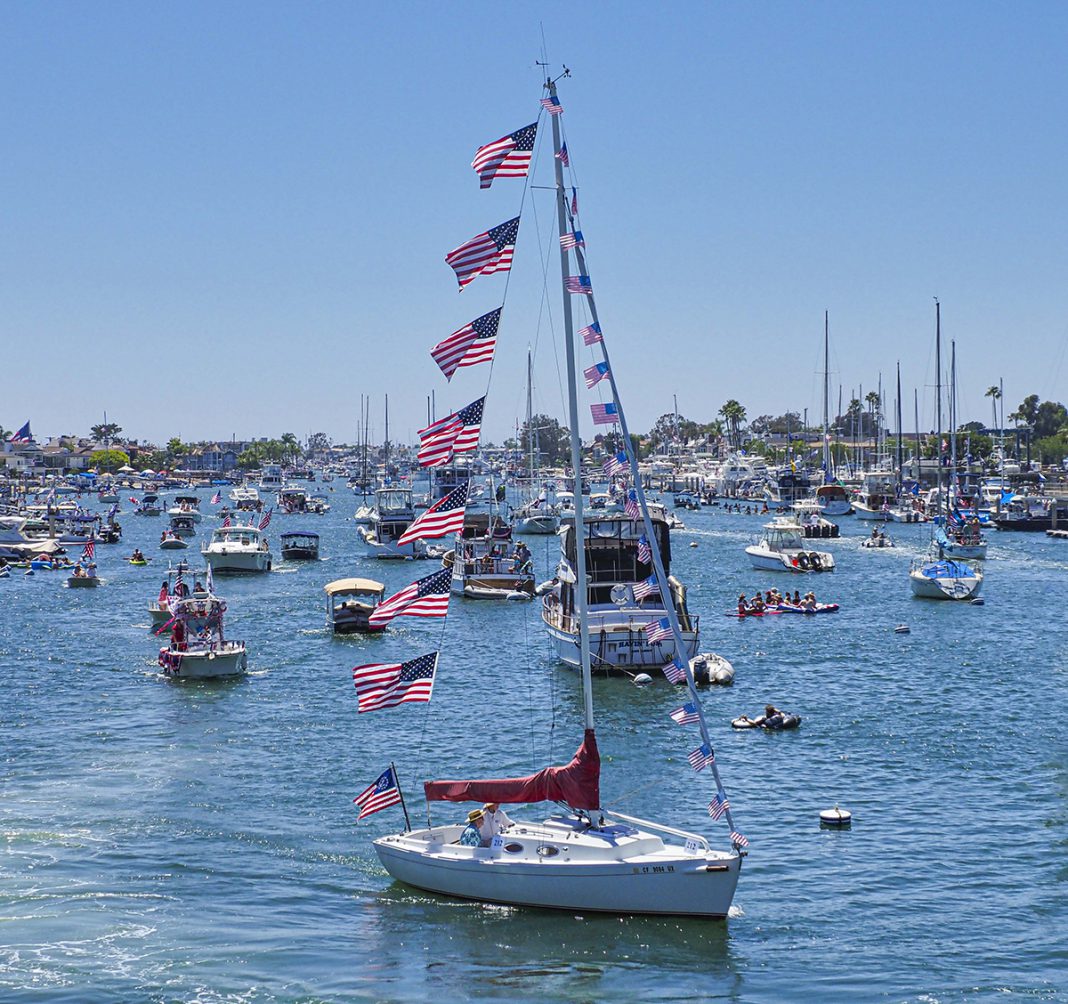 Old Glory Boat Parade Cruises Newport Harbor July 4, 2020 Newport Beach News